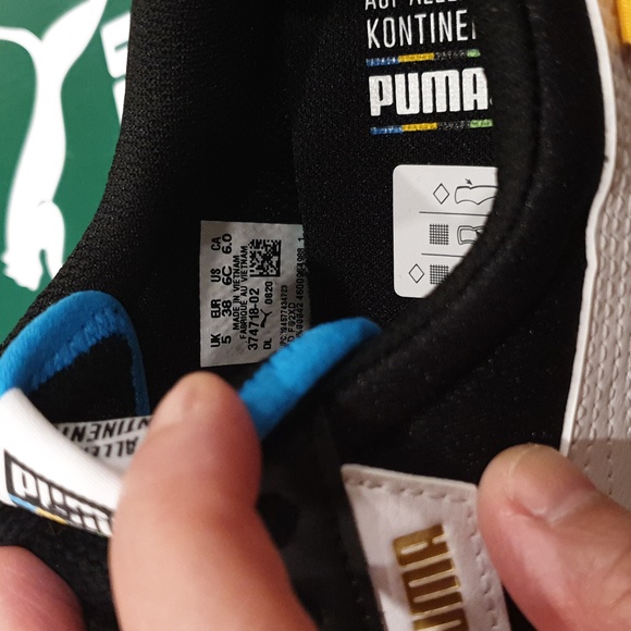 Youth size 6 (Size 8 Womens) Black & white Puma casual sneakers (new with box) - Picture 2 of 4